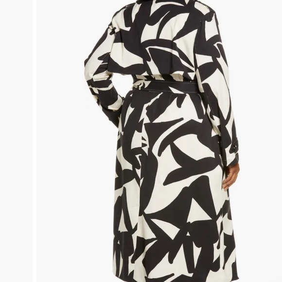 11 Honoré Demi Abstract Print Cotton Blend Trench Coat - Picture 5 of 15